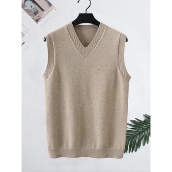 Laisvai kirpimo dryžuota kordurojo liemenė su lino sudėtimi, pavasaris 2025