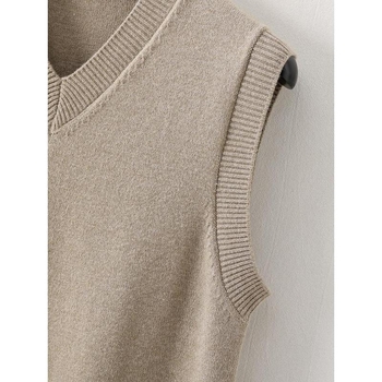 Laisvai kirpimo dryžuota kordurojo liemenė su lino sudėtimi, pavasaris 2025