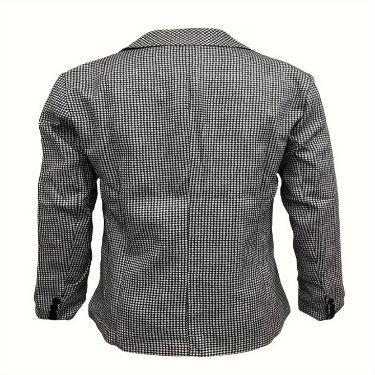 Sacou bărbătesc cu model Houndstooth, ușor, corduroy, țesătură principală din in, business casual