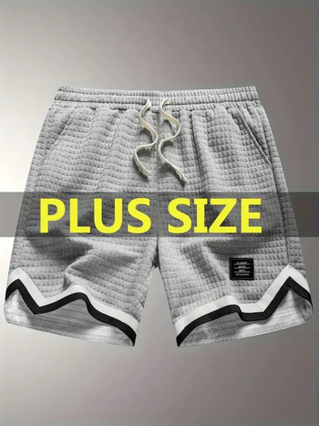 Καλοκαιρινά ανδρικά σορτς με καρό υφαντή ζώνη, κορδόνι, ίσιο κόψιμο, ύφασμα βαμβακο-πολυεστερικό (65% πολυεστέρας)