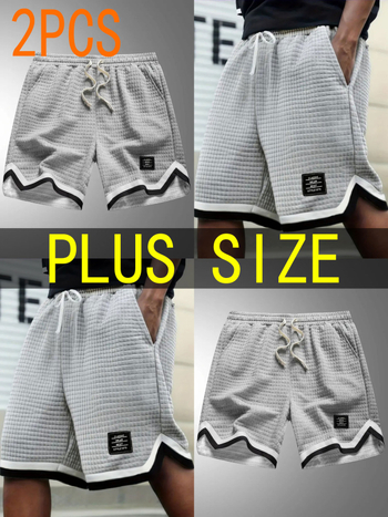 Καλοκαιρινά ανδρικά σορτς με καρό υφαντή ζώνη, κορδόνι, ίσιο κόψιμο, ύφασμα βαμβακο-πολυεστερικό (65% πολυεστέρας)