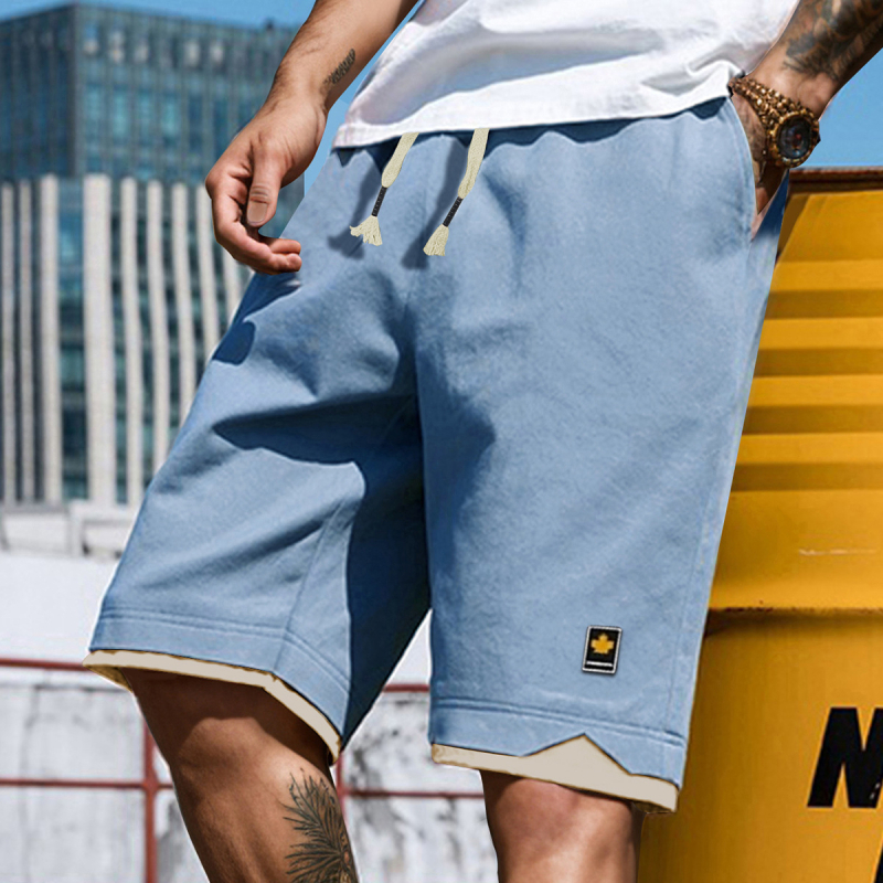 Vyrų trumpi sportiniai šortai iš poliesterio, 100% poliesteris, greitai džiūna, mikroelastiniai, tiesus kirpimas, gatvės stilius