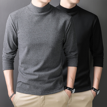 Мъжки флисов пуловер с висока яка и цип, полиестер 96%+, свободен силует, подходящ за пролет и есен