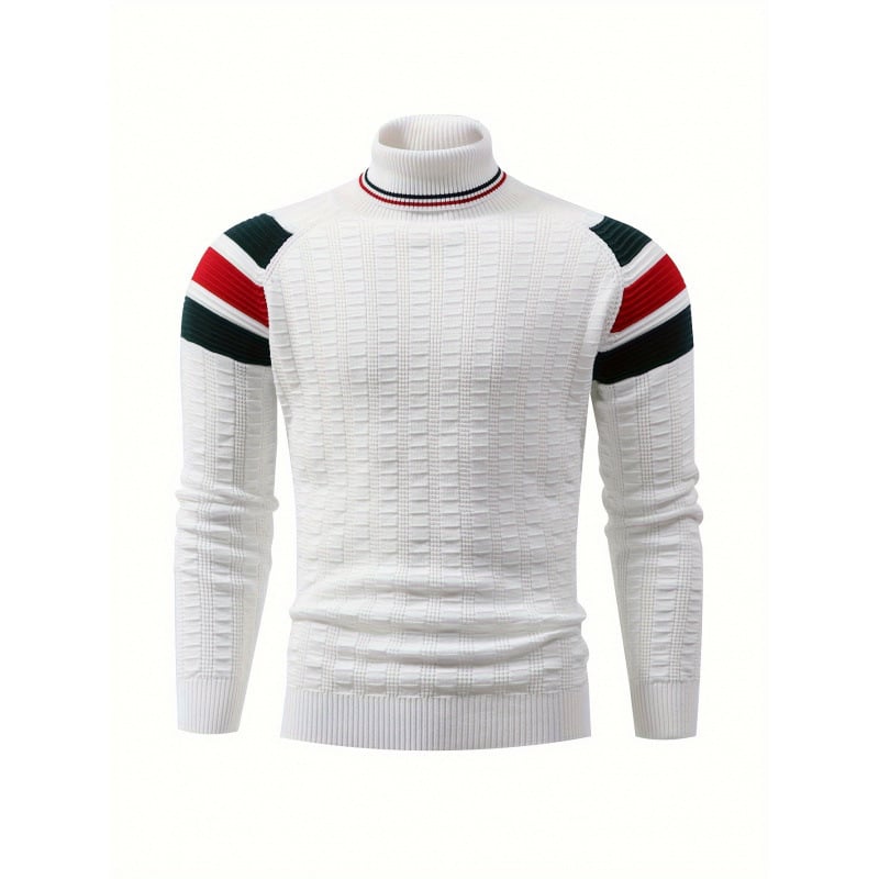 Pulover din tricot cu guler înalt, mâneci batwing, textură rib, țesătură cu elasticitate înaltă