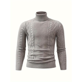 Αντρικό πλεκτό πουκάμισο με υψηλό λαιμό; χαλαρή γραμμή; ύφασμα Modal; σύνθεση βασικού υφάσματος: τρίχωμα κουνελιού; παχύτερο ύφασμα.