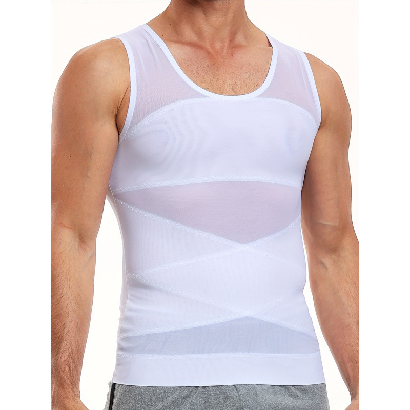 Tricou bărbați Slim-Fit, guler rotund, mâneci 3/4, căptușit fleece, patchwork din plasă