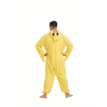 Vīriešu dzīvnieku onesie pidžama ar kapuci, puse flīss, galvenā auduma sastāvs kokvilna, galvenā auduma saturs zem 30%, 2025. gada pavasara izlaidums