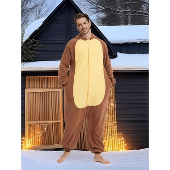 Ανδρικός πιτζάμα-ονζι με φλίς, βαμβακερό μείγμα, στυλ πάρτι, άνοιξη