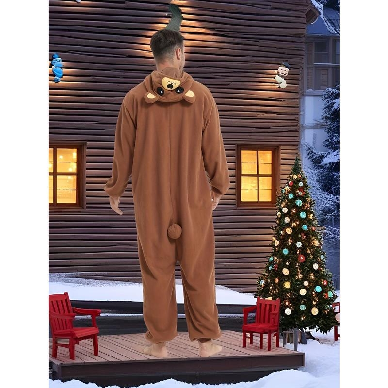 Vīriešu pidžamu kombinezonu ar pusi flīsi, kokvilnas maisījums, ballītes stils, pavasaris