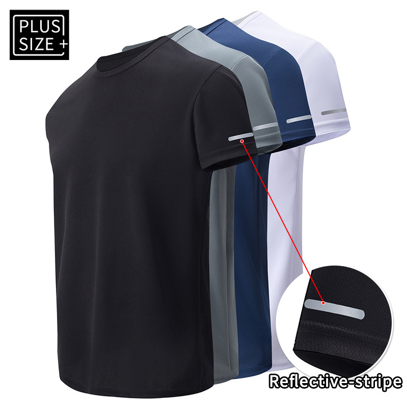 Férfi rövid ujjú póló kerek nyakú, nyár, lazább szabás, 100% poliészter, sportos mindennapi stílus