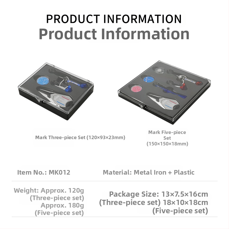 PGM комплект за голф аксесоари: клип за шапка, магнитен маркер за топка, TEE и инструмент за дупки – подаръчна кутия