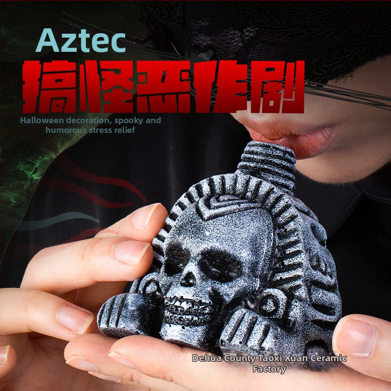 Aztec Death Whistle - φιγούρα πορσελίνης, Dehua Tao Dixuan, μοντέρνα τέχνη
