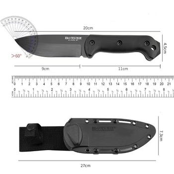 Ka-Bar BK2 πολυλειτουργικό εξωτερικού χώρου σταθερό μαχαίρι, υψηλής σκληρότητας, λάμα 9 ιντσών