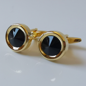 Месингови копчета за ръкавели, кристал с фасетиран диамант, френски стил, персонализируеми