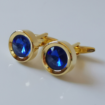 Месингови копчета за ръкавели, кристал с фасетиран диамант, френски стил, персонализируеми