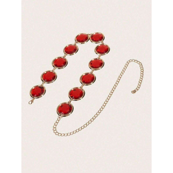 Ζώνη με αγκράφα σχοινιού, διακοσμητικά με καθρέφτη και κρύσταλλα αχάτης, κωδικός προϊόντος sh65959462, λανσάρισμα χειμώνας 2025, αποκλειστικά για διασυνοριακή εξαγωγή.