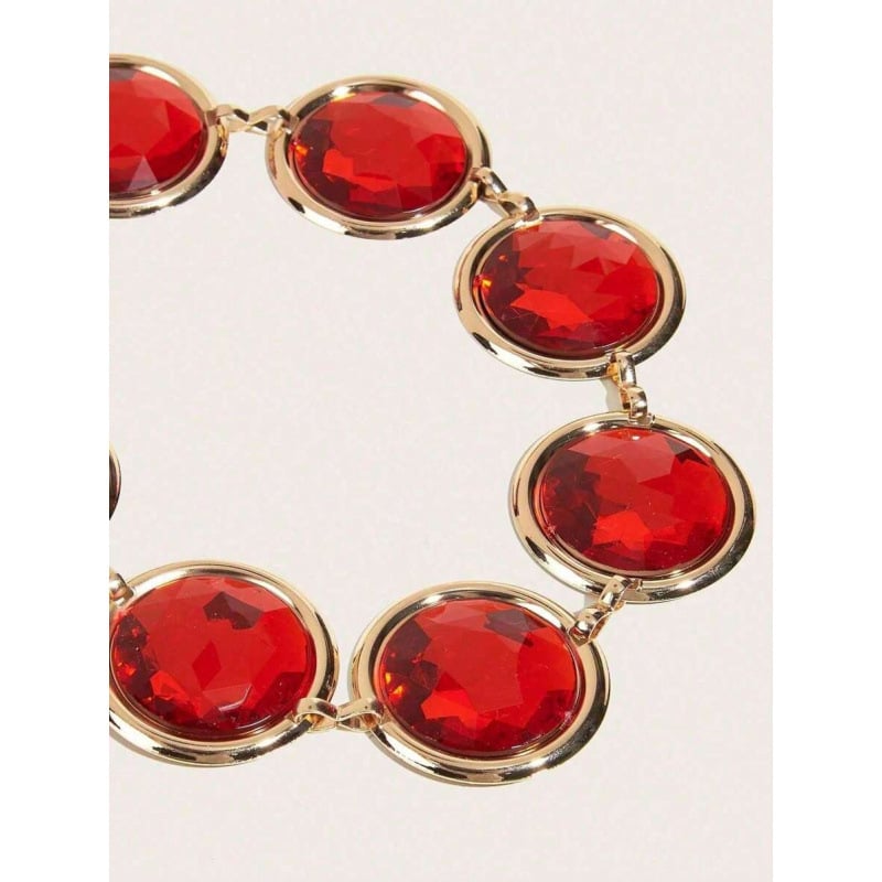 Ζώνη με αγκράφα σχοινιού, διακοσμητικά με καθρέφτη και κρύσταλλα αχάτης, κωδικός προϊόντος sh65959462, λανσάρισμα χειμώνας 2025, αποκλειστικά για διασυνοριακή εξαγωγή.