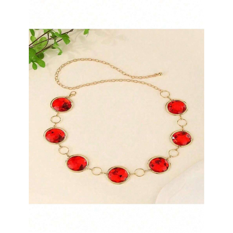 Ζώνη με αγκράφα σχοινιού, διακοσμητικά με καθρέφτη και κρύσταλλα αχάτης, κωδικός προϊόντος sh65959462, λανσάρισμα χειμώνας 2025, αποκλειστικά για διασυνοριακή εξαγωγή.