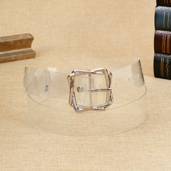 Γυναικές ζωνή PU, Vintage τετράγωνη αγκράφα από κράμα, Κορεαϊκό στυλ, Πλάτος 2-4 εκ, Κλείσιμο με ακίδα