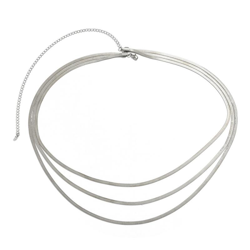 Μινιμαλιστική μεταλλική αλυσίδα μέσης για σώμα, μήκος 110 cm, πλάτος 1 mm, ευέλικτο ύφος
