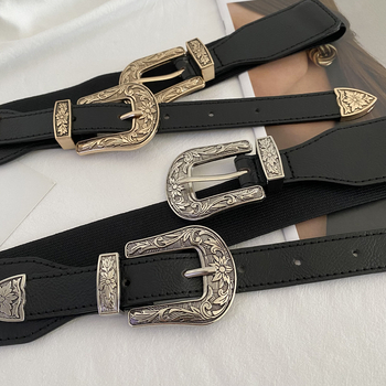 Ρετρό ελαστικό ζωνάκι μέσης για παλτά και σακάκια – PU δέρμα, αγκράφα από κράμα, πόρπη με καρφί, ιδανικό για κάθε στιλ