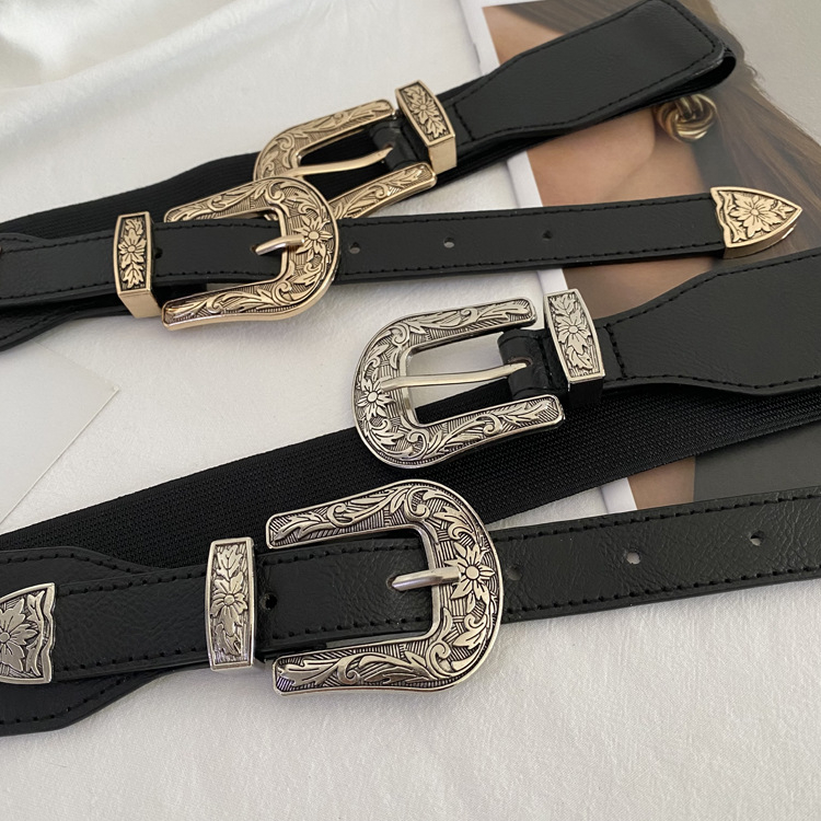 Curea elastică de talie retro pentru paltoane și sacouri – PU piele, cataramă din aliaj, închidere cu pin, stil universal