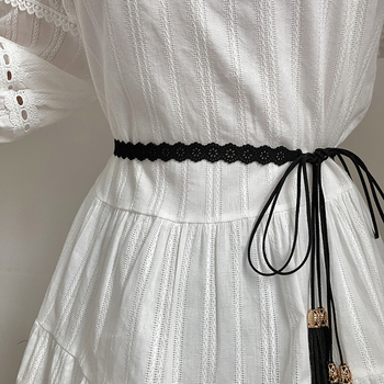 Διακοσμητική αλυσίδα μέσης για ενήλικες γυναίκες, υφαντό υλικό, κορεατικό εθνοστυλ με φούντες και διάτρητο σχέδιο, καλοκαίρι 2024