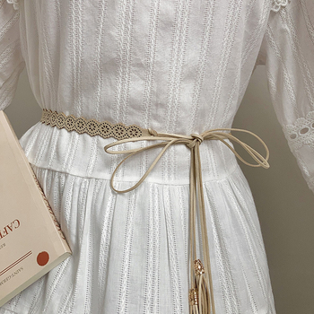 Διακοσμητική αλυσίδα μέσης για ενήλικες γυναίκες, υφαντό υλικό, κορεατικό εθνοστυλ με φούντες και διάτρητο σχέδιο, καλοκαίρι 2024