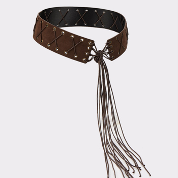 Bohemas stilā josta ar pūtēm, PU āda, bez sprādzes, platums >4 cm, HB002