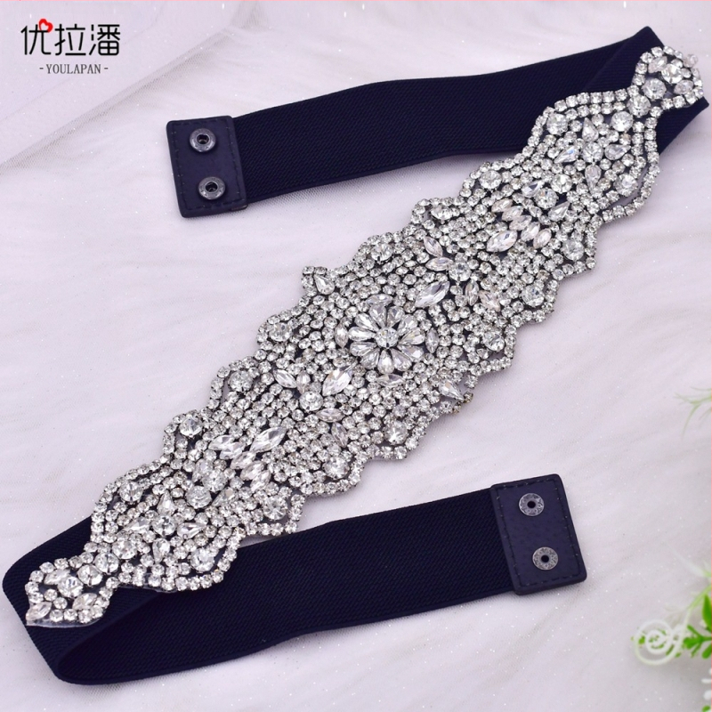 Opasok s krištálmi na pás s geometrickým vzorom, elastický pás, tkaný materiál, skrytá pracka