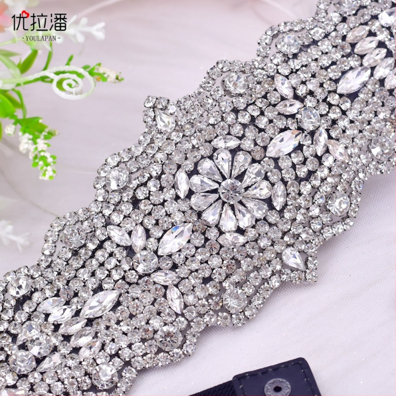 Opasok s krištálmi na pás s geometrickým vzorom, elastický pás, tkaný materiál, skrytá pracka