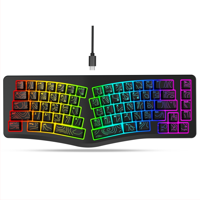 Herná klávesnica - ≤87 kláves, mechanické spínače, RGB podsvietenie, trojmodová konektivita (BT/USB-C/2.4G), vodotesná