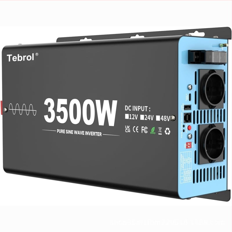 Μετατροπέας ισχύος 2500W, καθαρή ημιτονοειδής κυματομορφή, είσοδος 12V DC, έξοδος 230V AC