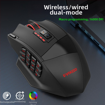 X33 optička gaming miša, dvostruki način (žični i bežični), USB, 16000 DPI, 9 tipki