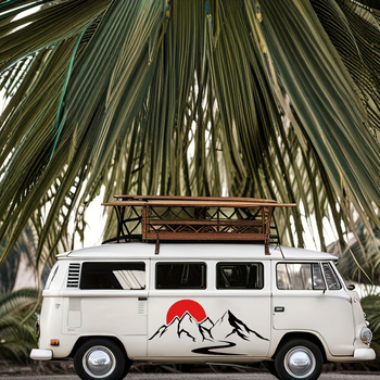 Autóablakhoz készült vinil matrica Cartoon és Geometriai mintával; Anyag: alumíniumfólia; Szerelés: snap-in; Toyota-kompatibilis