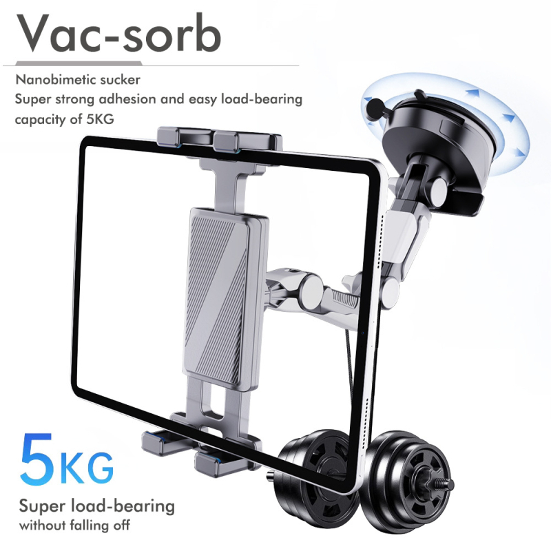 Automašīnas tālruņa turētājs un planšetdatora statīvs ar vakuuma piestiprinājumu, modelis X257, uzstādāms uz paneļa, svars 390 g, universāla saderība