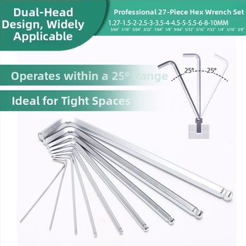 Celtic 27 τεμάχια σετ εξάγωνων υποδοχών, χρωμιοβάνιο ατσάλι, κεφαλή σε σχήμα L