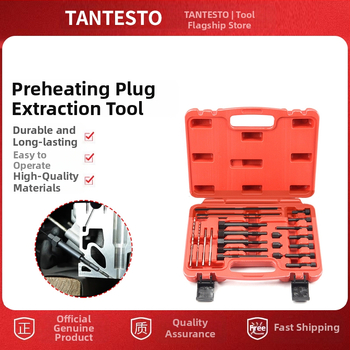 22-dalīgs komplekts automobiļu sildīšanas sveču vītņu remonta instrumentiem; bojāto sveču elektrodiņu noņemšanas komplekts