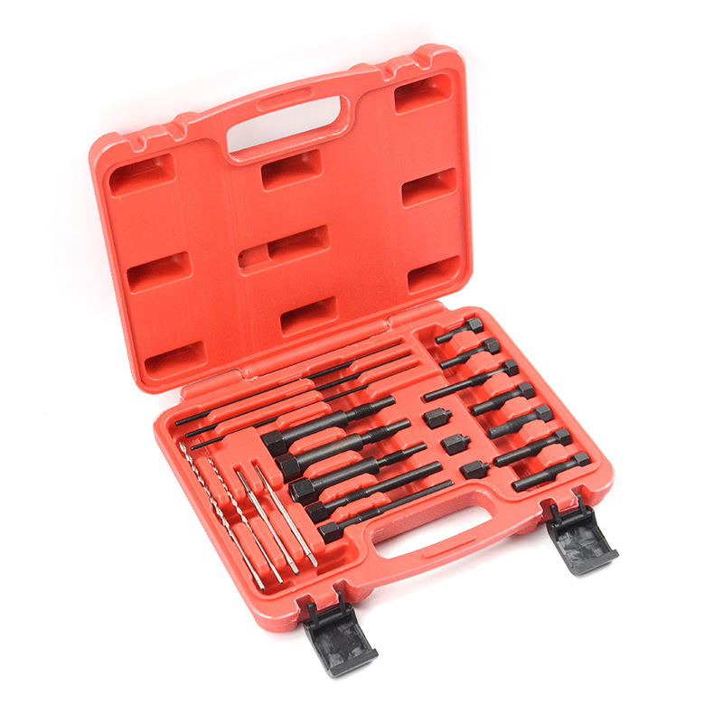 22-dalīgs komplekts automobiļu sildīšanas sveču vītņu remonta instrumentiem; bojāto sveču elektrodiņu noņemšanas komplekts