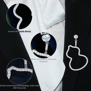 Meďový broš – kvietinový tvar, dámsky, ľahký luxusný štýl, elektroplating, model F-175, značka Liyu Accessories, funkcie: dekorácia, multifunkčné, nastaviteľné