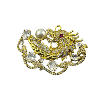 Brooch Δράκων Στυλ, Ζωδιακή Μορφή, Χαλκός, Ηλεκτροπλατίωση, Unisex