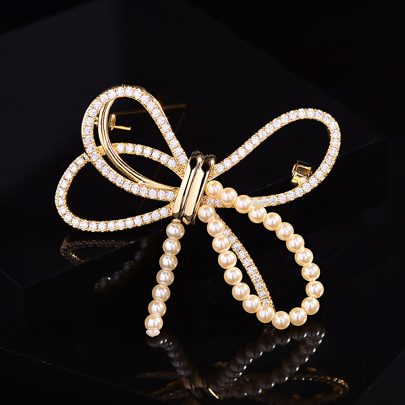 Segė su kaspinu mazgų forma, varis, elegantiškas stilius, elektroplatinimas, dekoracija, dovana