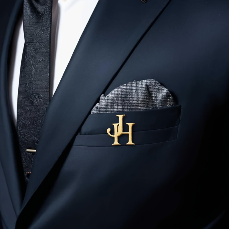 Unisex segė su raide iš titano plieno – marškinėliams ir kaklaraišiams, DIY pritaikoma, elektroplakavimas, dovana, biuro stilius