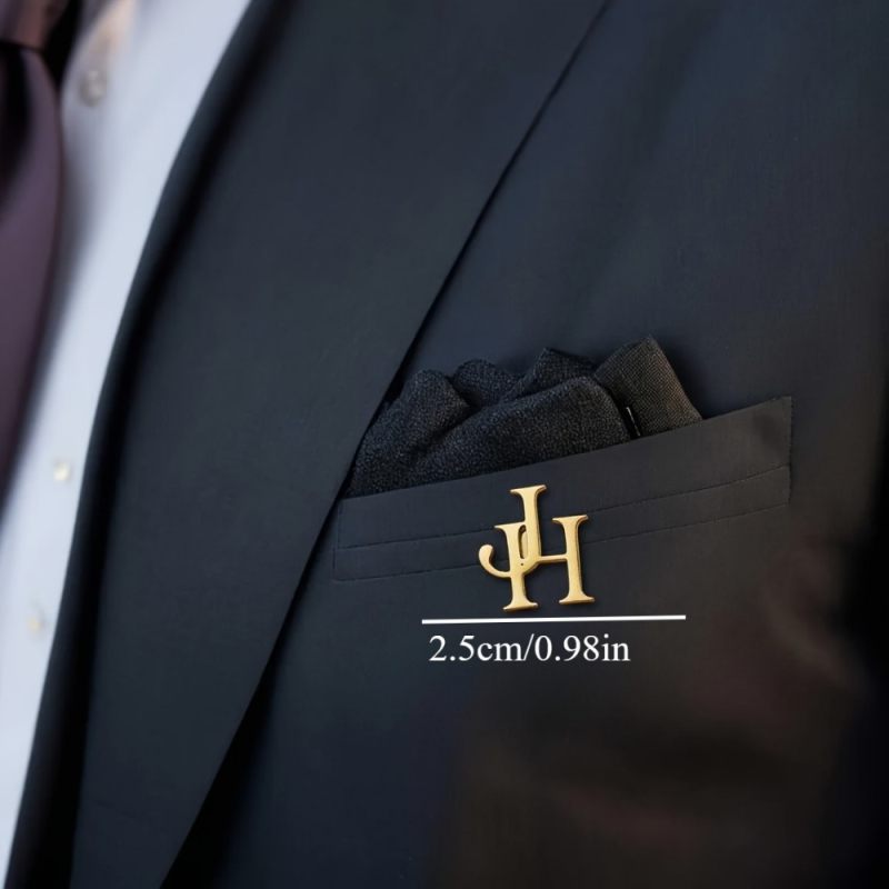 Unisex segė su raide iš titano plieno – marškinėliams ir kaklaraišiams, DIY pritaikoma, elektroplakavimas, dovana, biuro stilius