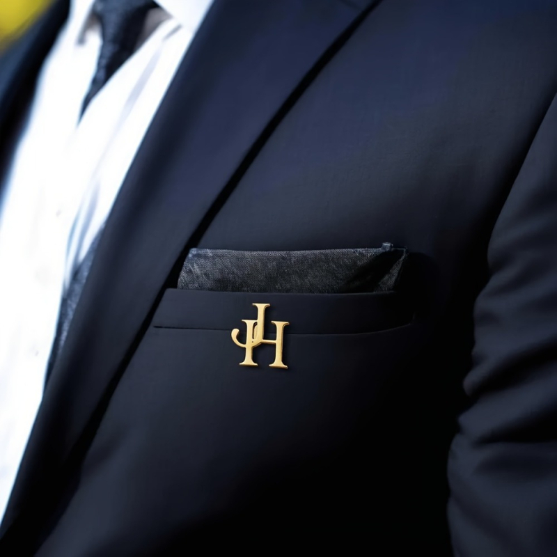 Unisex segė su raide iš titano plieno – marškinėliams ir kaklaraišiams, DIY pritaikoma, elektroplakavimas, dovana, biuro stilius