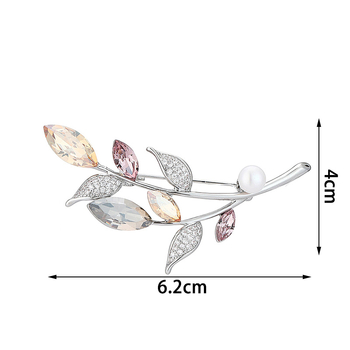 Καρφίτσα σε σχήμα λουλουδιού με επένδυση διαμαντιού, βάση από χαλκό, ενθέματα ζιρκόνια, Σειρά Princess