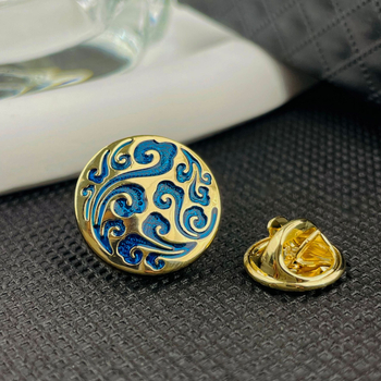 Καρφί πέτου από χαλκό με γεωμετρικό σχέδιο δράκου – ηλεκτροπλατινωμένο, συλλεκτικό δώρο