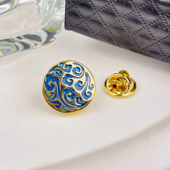 Καρφί πέτου από χαλκό με γεωμετρικό σχέδιο δράκου – ηλεκτροπλατινωμένο, συλλεκτικό δώρο