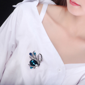 Swan Brooch, Thousand Family Silver, Γυναικείος σχεδιασμός Κινεζικός άνεμος, Ζώϊκο μοτίβο (Υλικό: Κράμα; Μάρκα: Thousand Family Silver; Στυλ: Γυναίκειες, Κινεζικός άνεμος; Μοτίβο: Ζώα; Επεξεργασία: Διαμάντι)