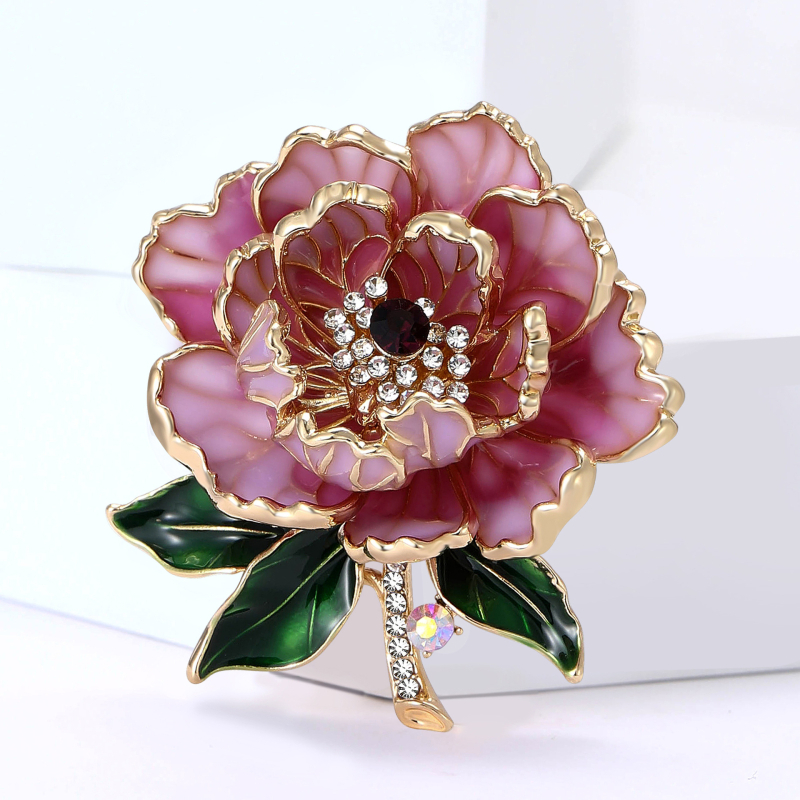 Lydinio segė su kristalais peonijos gėlės forma moterims - elegantiškas gėlių aksesuaras